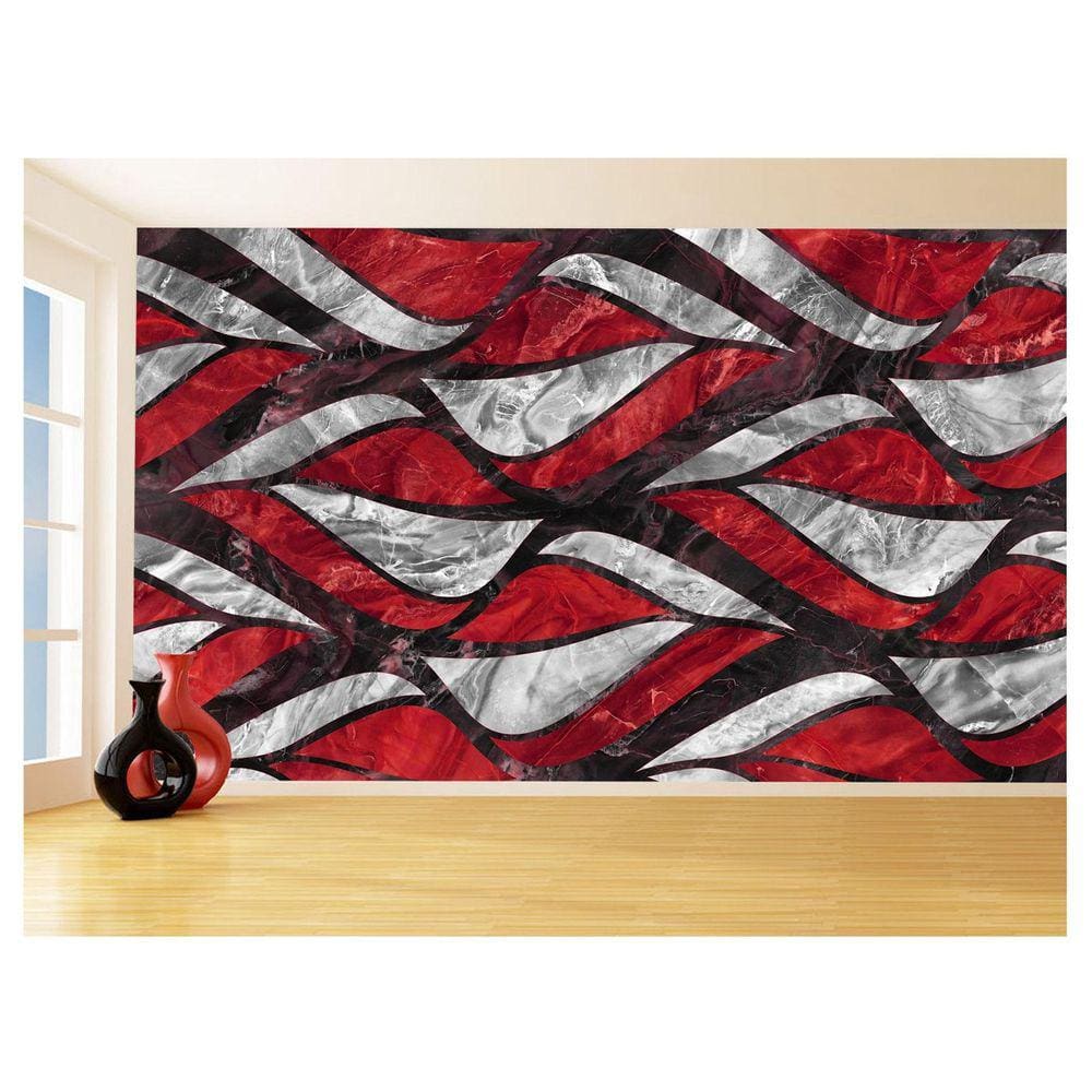 Papel De Parede 3D Estilo Marmore Cores Formas 3,5M Mbr178