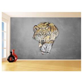Papel De Parede Animais Pop Art Lobo Colorido 3,5M Pxa613