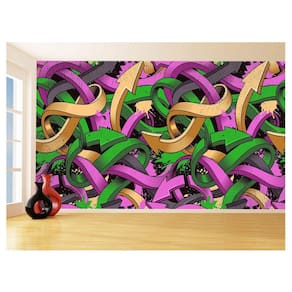 Papel De Parede 3D Arte Graffiti Mural Setas Cor 3,5M Tra91