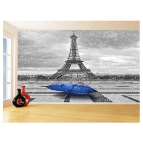 Papel De Parede Paris Eiffel Guarda Chuva Céu 3,5M Ncd309