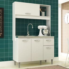 Cozinha Compacta 04 Portas 01 Gaveta Katy Branco MegaSul