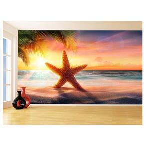 Papel De Parede 3D Paisagem Por Do Sol Estrela 3,5M Pds47