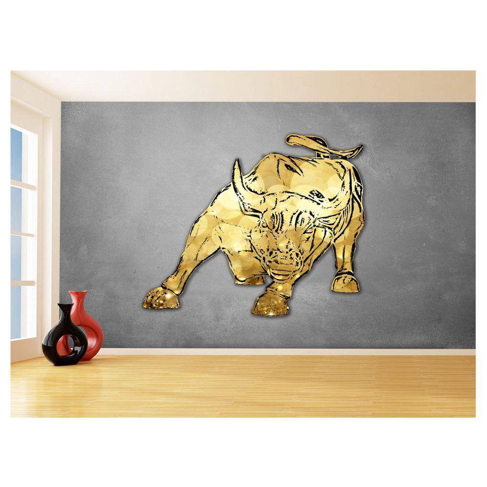 Papel De Parede 3D Animais Pop Art Touro Bull 3,5M Pxa196