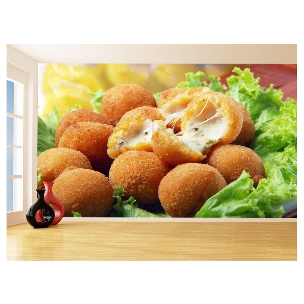 Papel De Parede Alimentos Salgados Coxinha Bar 3,5M Al525