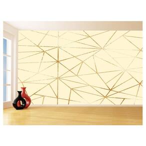 Papel De Parede 3D Geométrico Amarelo Riscos 3,5M Gmt08