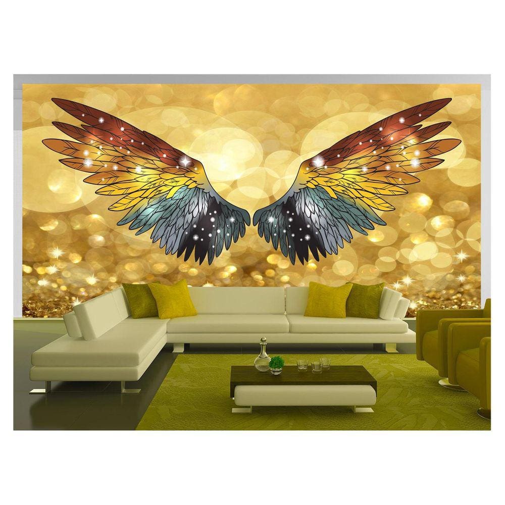 Papel De Parede 3D Arte Asas Selfie Insta Cores 3,5M Tra203