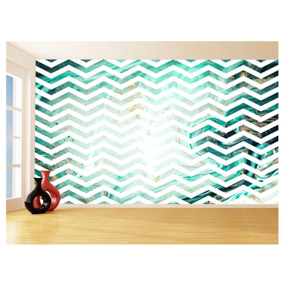 Papel De Parede 3D Sala Chevron Zig Zag Listras 3,5M Zig96