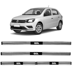 Jogo de Soleira Volkswagen Gol 1994 a 2023 Preto Resinado