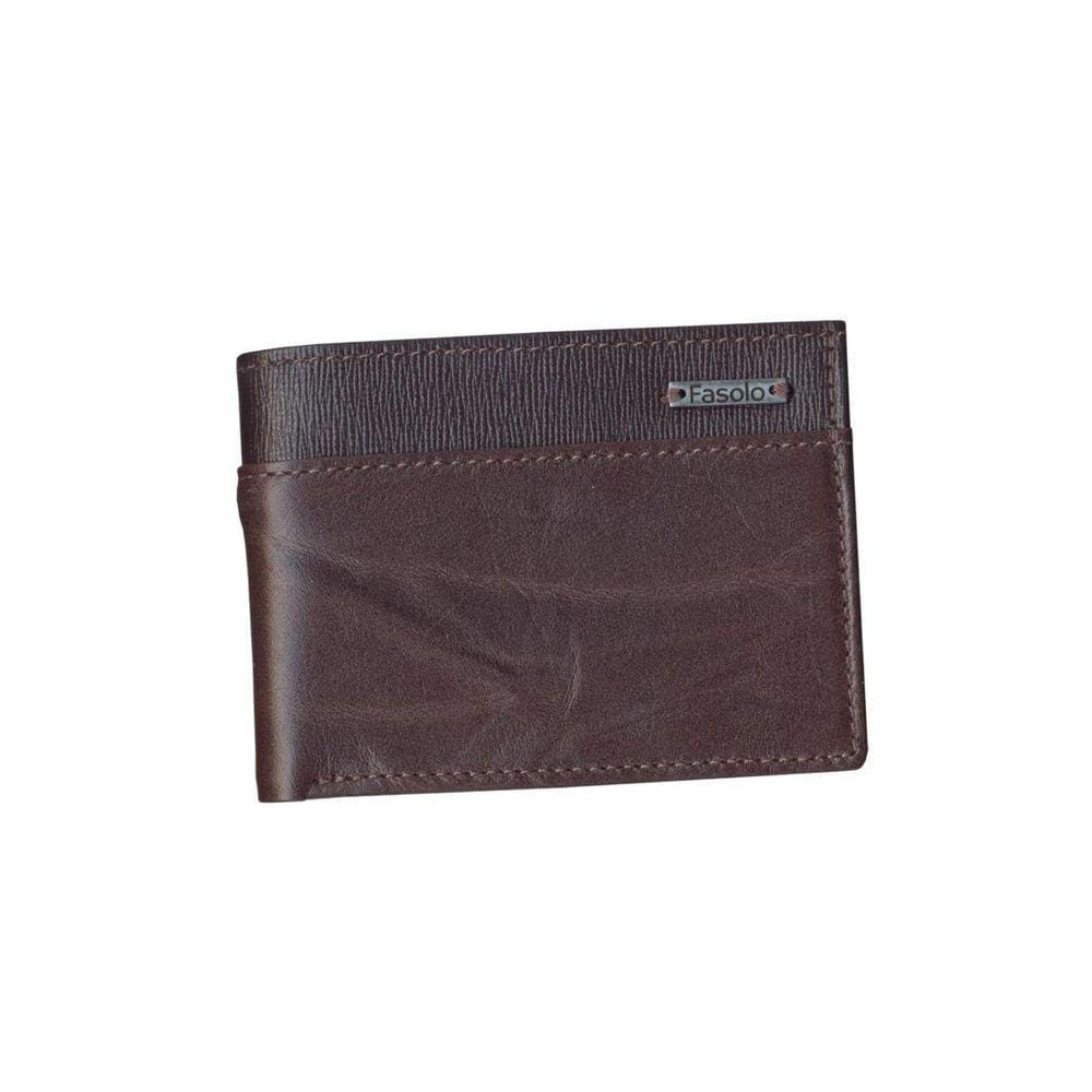 Carteira Masculina De Couro Média Fasolo K603024 Marrom