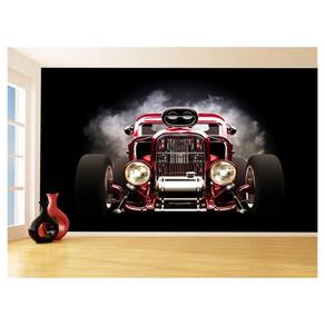 Papel De Parede 3D Carro Antigo Hot Rod Custom 3,5M Cxr01