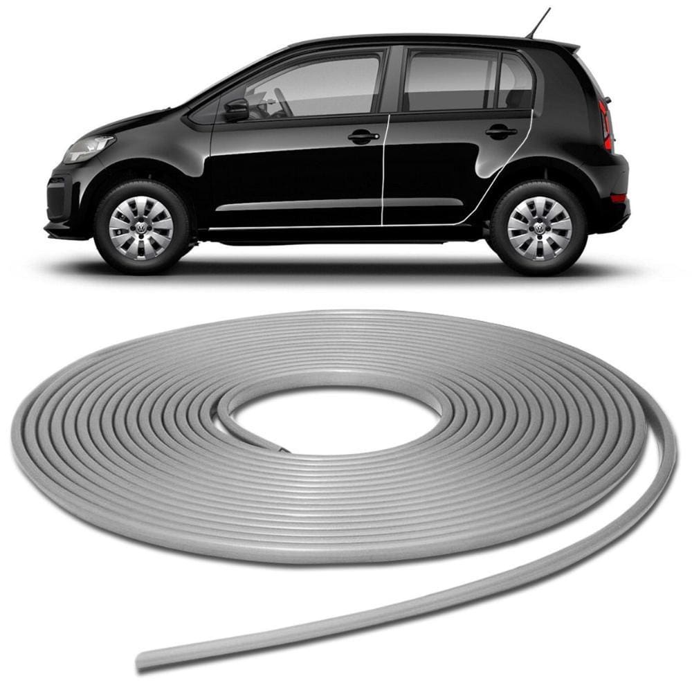 Borracha Protetor de Borda Porta Autoadesiva Prata 10 Metros