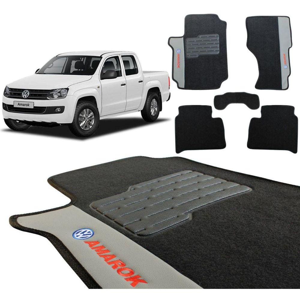 Jogo Tapete Carpete Amarok 2010 2021 CD Pto Bordado 5 Peças