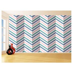 Papel De Parede 3D Sala Chevron Zig Zag Listras 3,5M Zig39