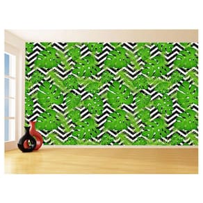 Papel De Parede 3D Textura Folhas Tropicais Mata 3,5M Txt66
