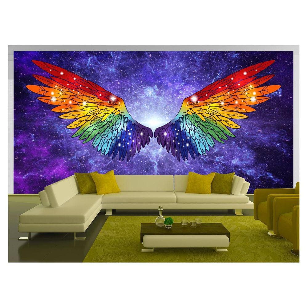 Papel De Parede 3D Arte Asas Selfie Insta Cores 3,5M Tra184