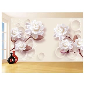 Papel De Parede 3D Floral Textura Sala Flores 3,5M Xfl284