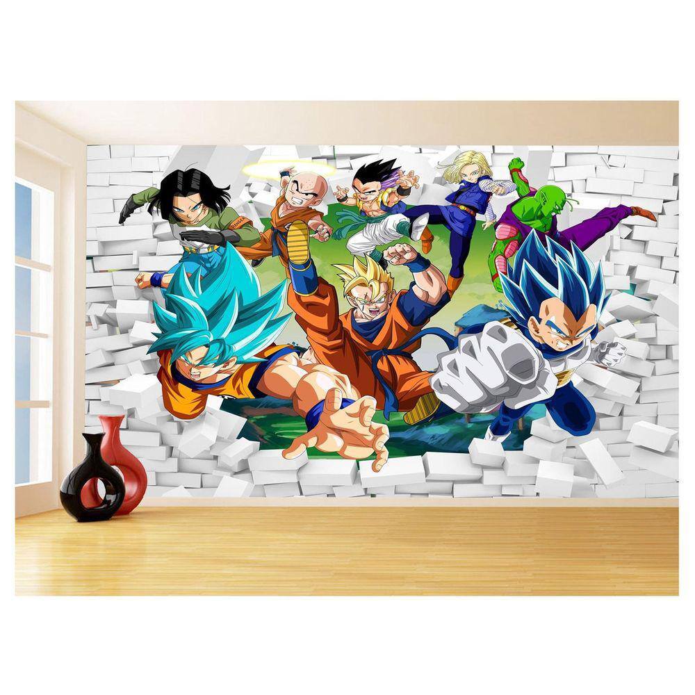 Papel De Parede 3D Dragon Ball Goku Vegeta Anime 3,5M Dbz30