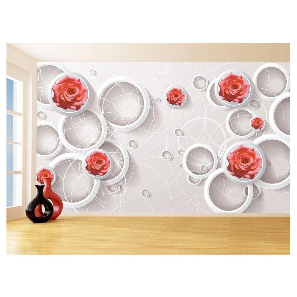 Papel De Parede 3D Floral Textura Sala Flores 3,5M Xfl286