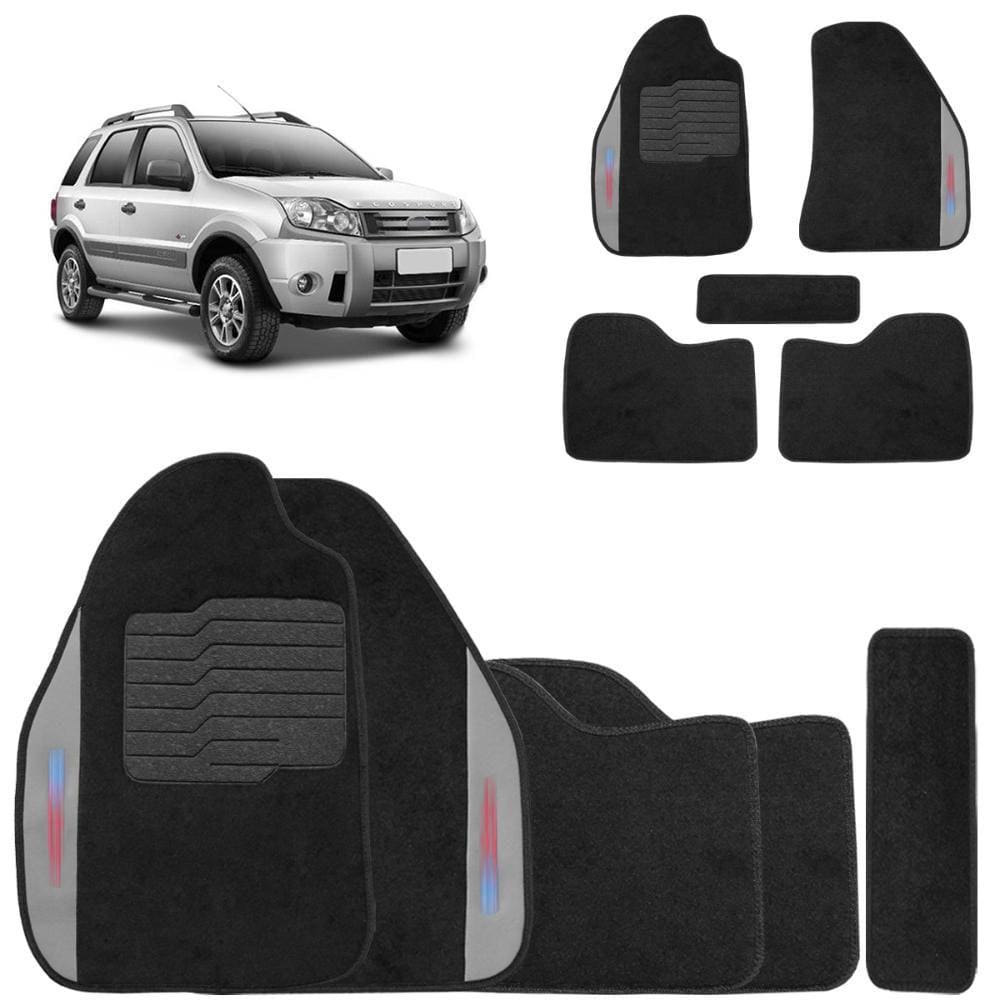 Jogo de Tapete Carpete Ecosport 2003 a 2012 Preto 5 Peças