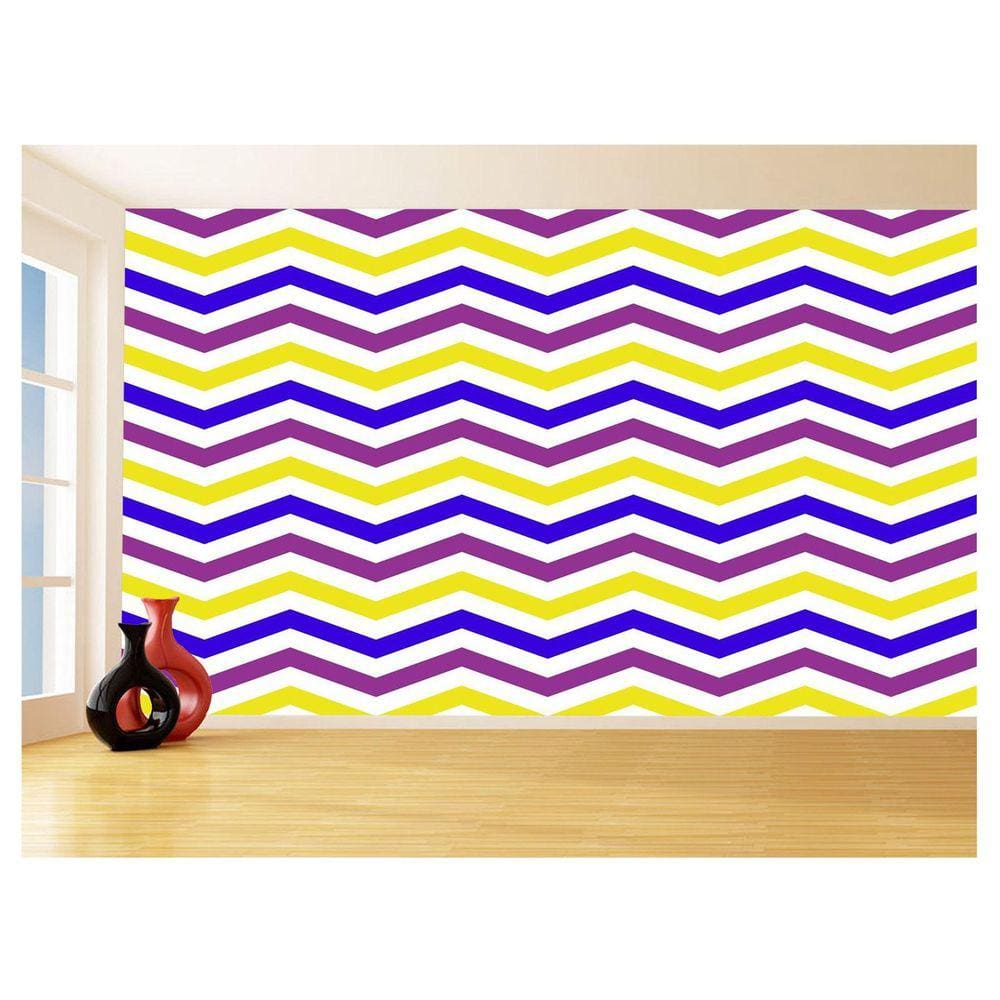 Papel De Parede 3D Sala Chevron Zig Zag Listras 3,5M Zig16
