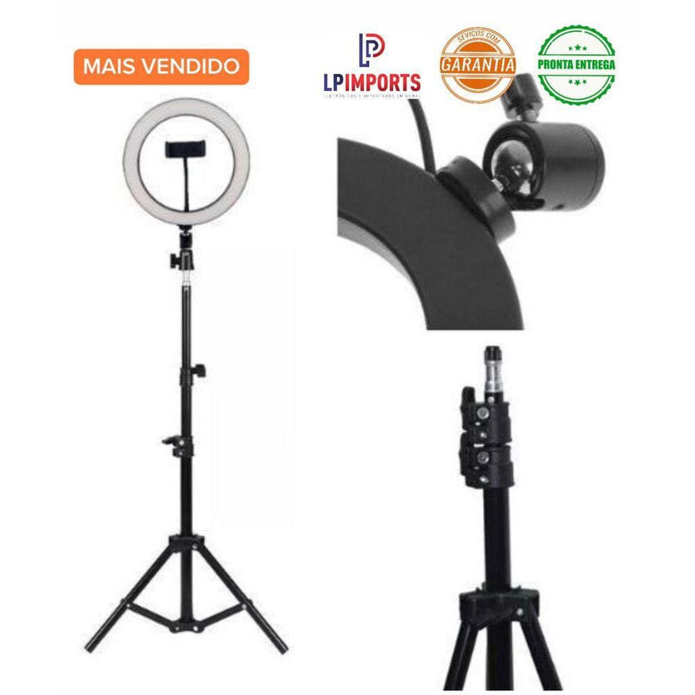 Ring Light Aro Led 30Cm 12 Polegada + Tripe Cabo Usb E Suporte Celular Perfeito Video Foto Profissional