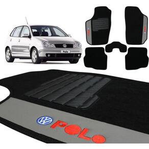 Tapete Carpete Volkswagen Polo 2002 2007 Pto Bordado 5 Peças