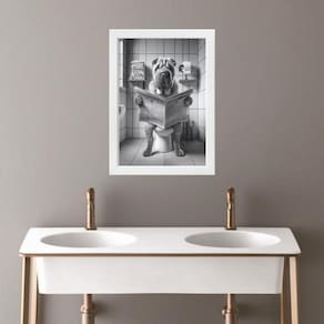 Quadro Banheiro Coleção Animais - Sharpei 33X24Cm - Vidro