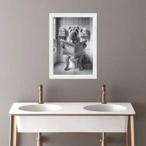 Quadro Banheiro Coleção Animais - Sharpei 33X24Cm - Vidro