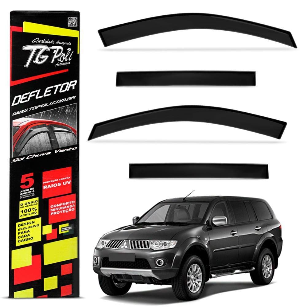 Calha de Chuva Pajero Dakar 2009 a 2016 Defletor Fumê Tgpoli