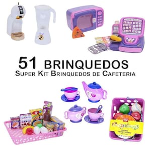 Kit Café Infantil Registradora Cafeteira Microondas 51P