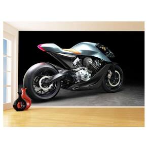 Papel De Parede 3D Moto Sport Bike Cafe Racer 3,5M Bkm48