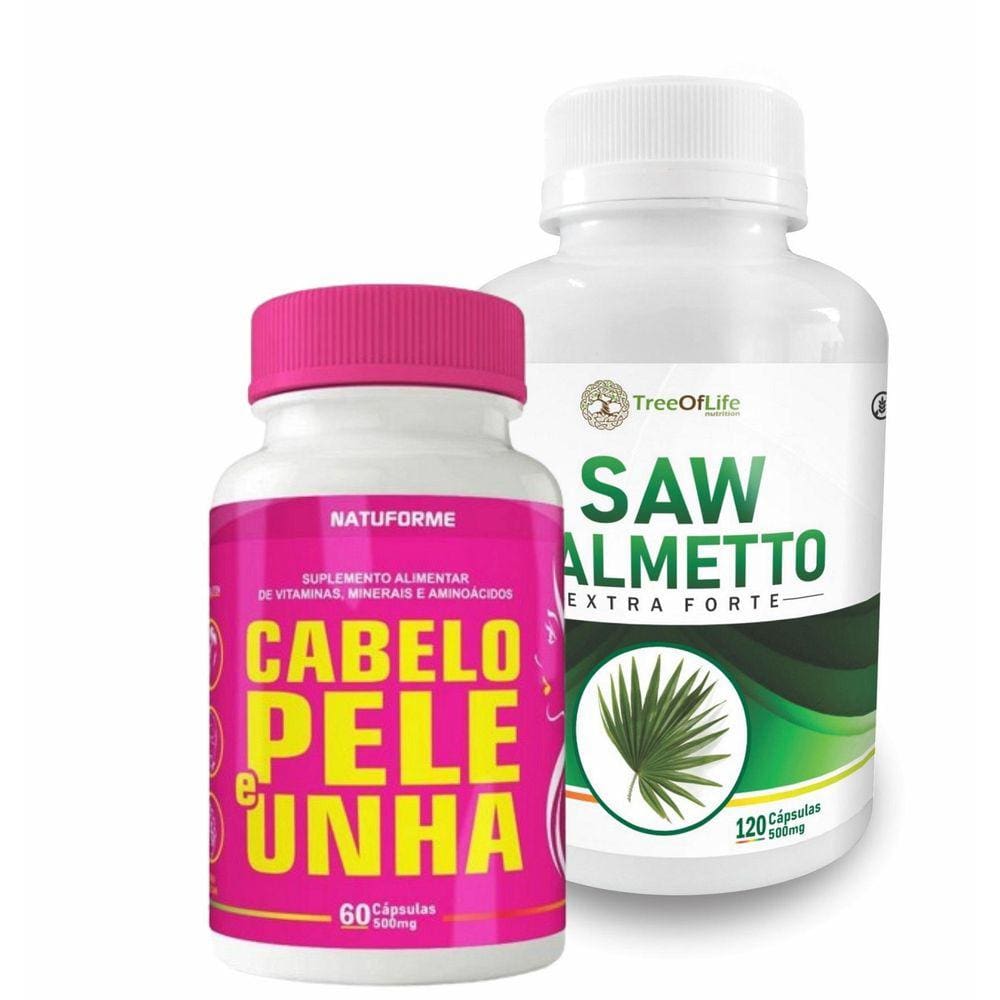 Cabelo Pele Unha 60 Cápsulas + Saw 120 Cápsulas