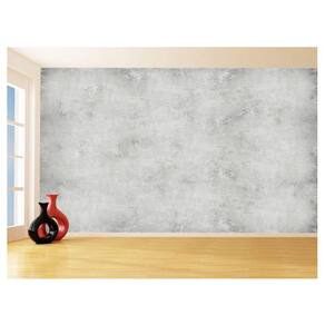 Papel De Parede 3D Concreto Queimado Liso Cinza 3,5M Kkt02