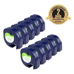 Kit 10 Fita Compatível Dymo Letratag Papel 91200 Branca 12Mm