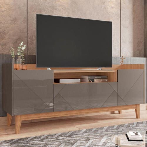 imagem-Rack para Tv até 60 Polegadas 4 Portas Adria Casa D - Cinza