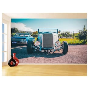 Papel De Parede 3D Carro Antigo Hot Rod Custom 3,5M Cxr52