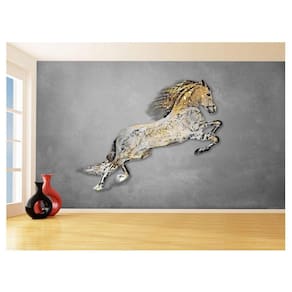 Papel De Parede 3D Animais Pop Art Cavalo Cores 3,5M Pxa323