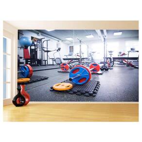 Papel De Parede 3D Academia Exercício Crossfit 3,5M Aca35