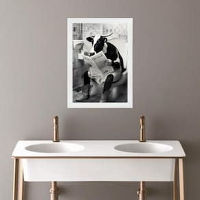 Quadro Banheiro Coleção Animais - Vaca 33X24Cm