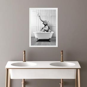 Quadro Banheiro Coleção Animais - Elefante 24X18Cm