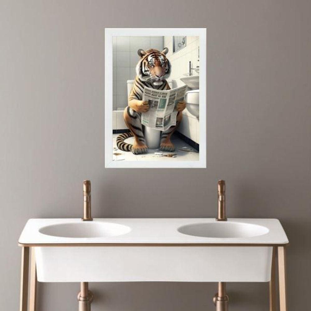 Quadro Banheiro Coleção Animais - Tigre 45X34Cm