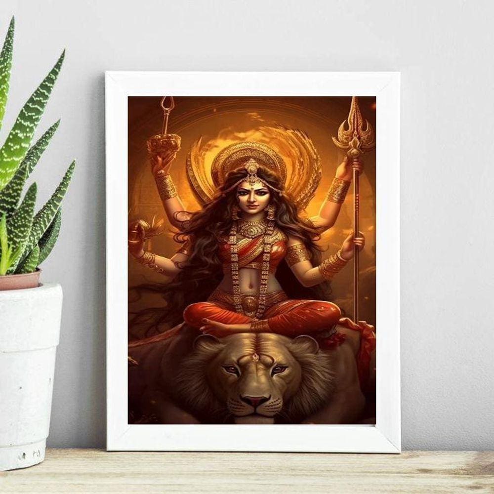 Quadro Decorativo Maa Durga 24X18Cm - Com Vidro