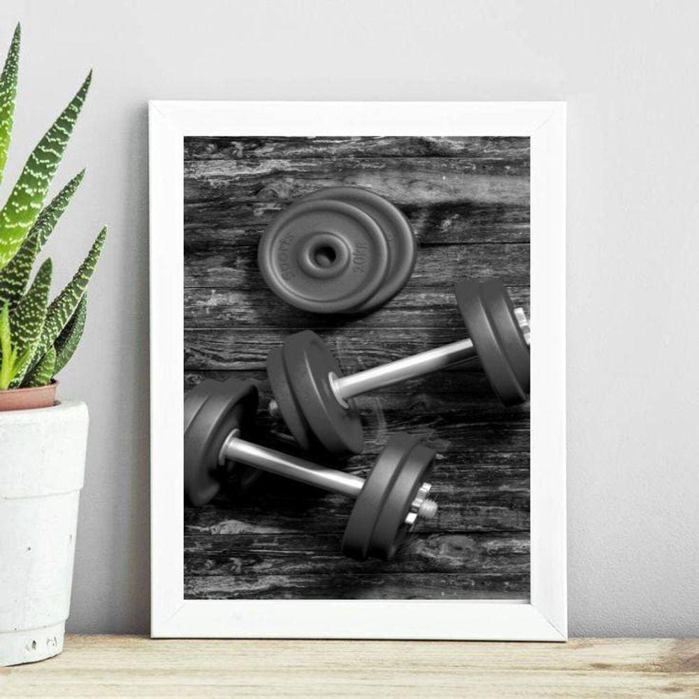 Quadro Foto Haltere - Preto E Branco 45X34Cm