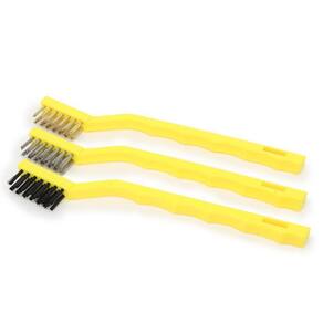 Kit 3 Escovas Limpeza Aço Nylon Latão Manuais C- Cabo
