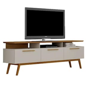 Rack São Paulo para TV até 70 Polegadas 3 Portas Valdemoveis Off White Cinamomo