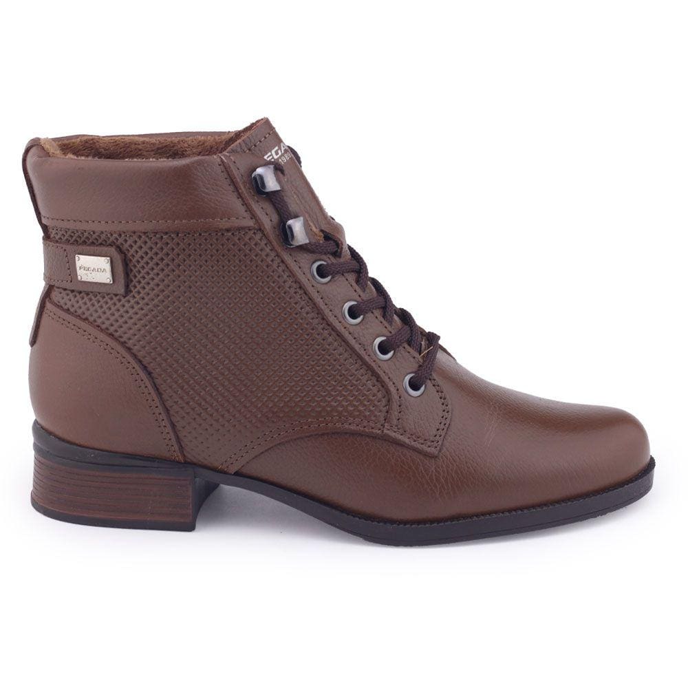 Bota Coturno Fem Pegada 282011 Couro Burnished