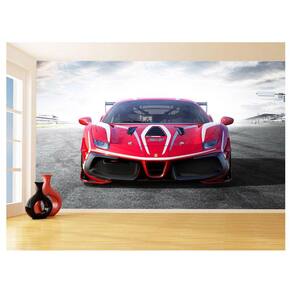 Papel De Parede 3D Carro Ferrari Vermelha Pista 3,5M Car110
