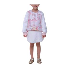 Conjunto Fem Short Saia + Blusão Bailarina Munlie Rosa Off