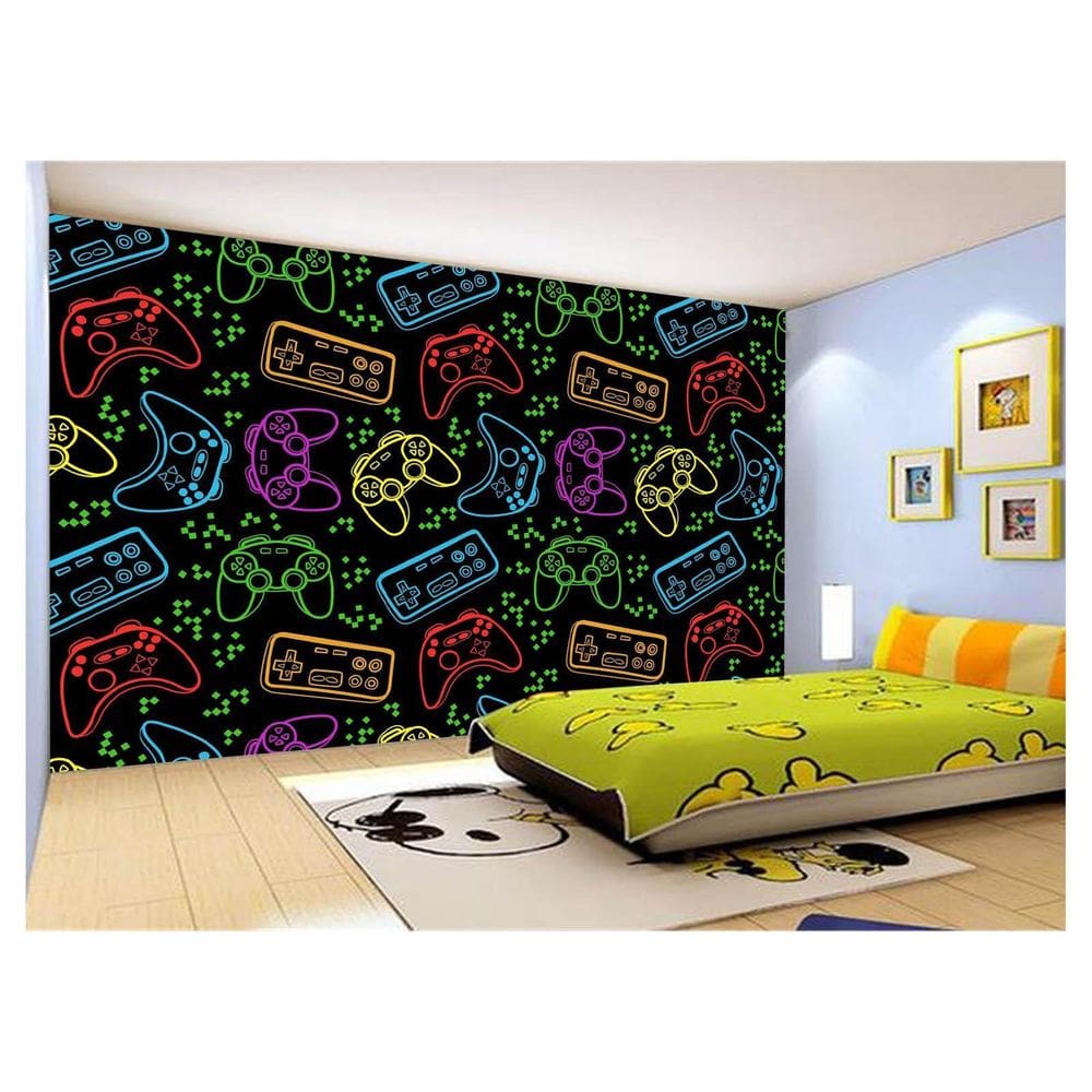 Papel De Parede 3D Infantil Controle Game Jogo 3,5M Azs280