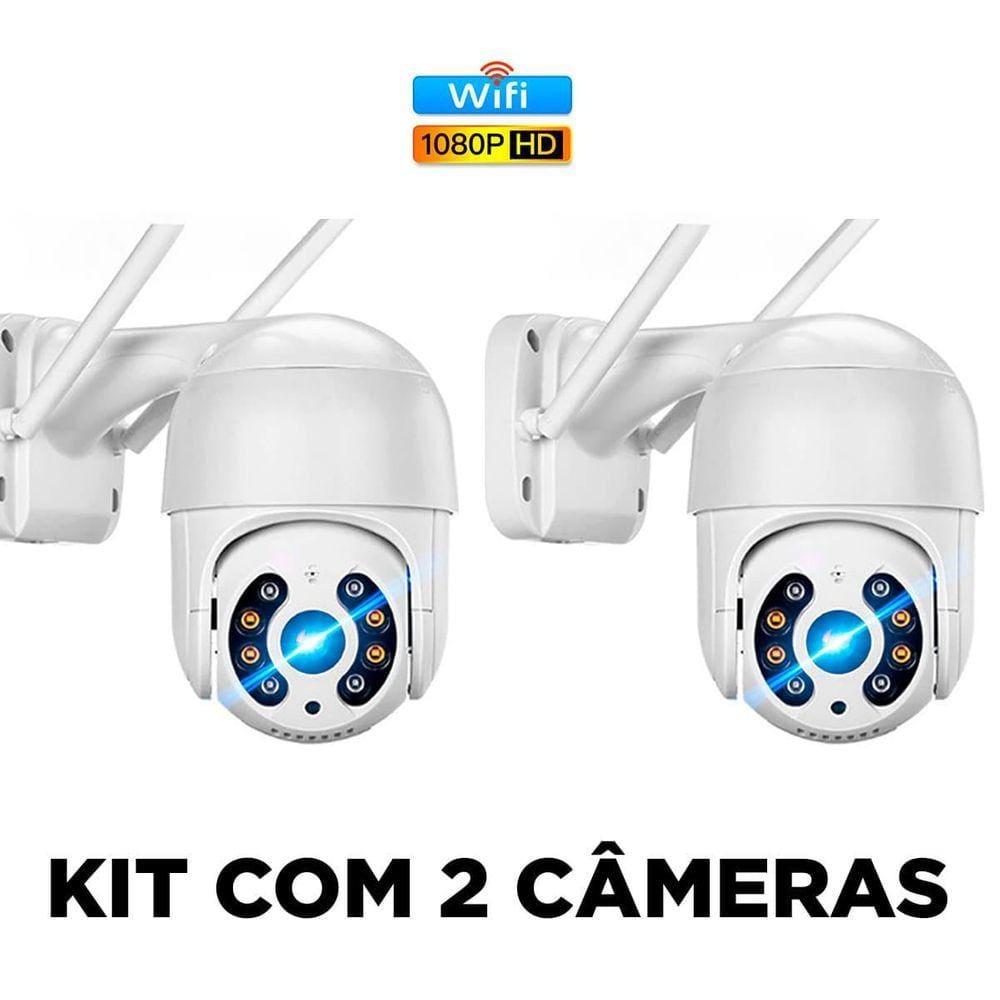 Kit 2 Câmeras Ip Wi-Fi Externa Visão Noturna Colorida Zoom